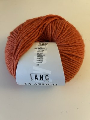 LANG Classico Merino Fine and Cotton Ball of Yarn Orange Color