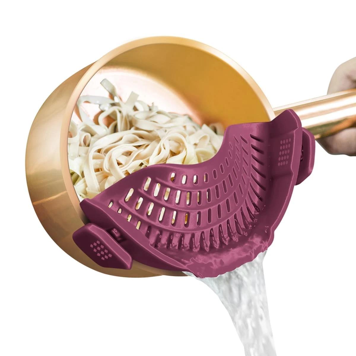 Silicone Clip on Strainer - Adjustable Strainers and Colanders for All Pots P...