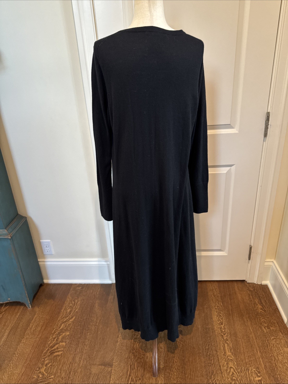 Peruvian Connection Black Long Duster Cardigan XL… - image 5
