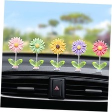 5 Pcs Cute Car Decor for Women,Mini Resin Flower Rear View one size Daisy