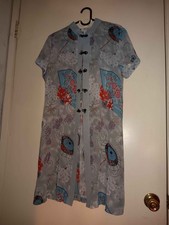 Vintage Asian Style Duster - Short Sleeve- Size Medium