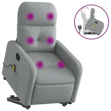 Stand up Massage Recliner Chair Power Lift Wingback for Elderly Fabric vidaXL