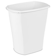 Sterilite Kitchen Trash Can, 10 Gallon Plastic Garbage Bin with No Lid, White
