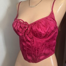 Out From Under Urban Outfitters Hot Pink Ribbed Corset Top Bustier Fairy Large
