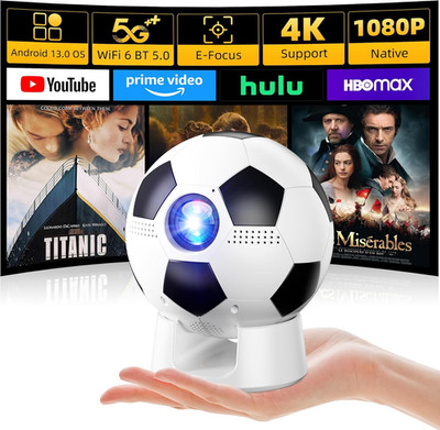 Smart Projector with Built-In Apps, Native 1080P Projector with Bluetooth & Dual