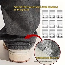 10-Pcs Invisible Pants Hem Clips Non-Slip Leg Shortener Quick Fix USA Free Ship