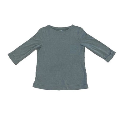 Croft and Barrow Top Size S Scoop Neck 3/4 Sleeve Gray Knit