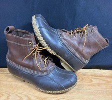 Vintage LL BEAN Bean Boots Chocolate Brown Leather 6 Mens 11.5 Classic Rain