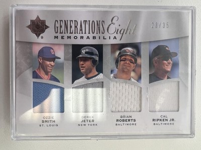2009 Ultimate Collection Eight Jersey /35 Ozzie Smith Cal Ripken Derek Jeter