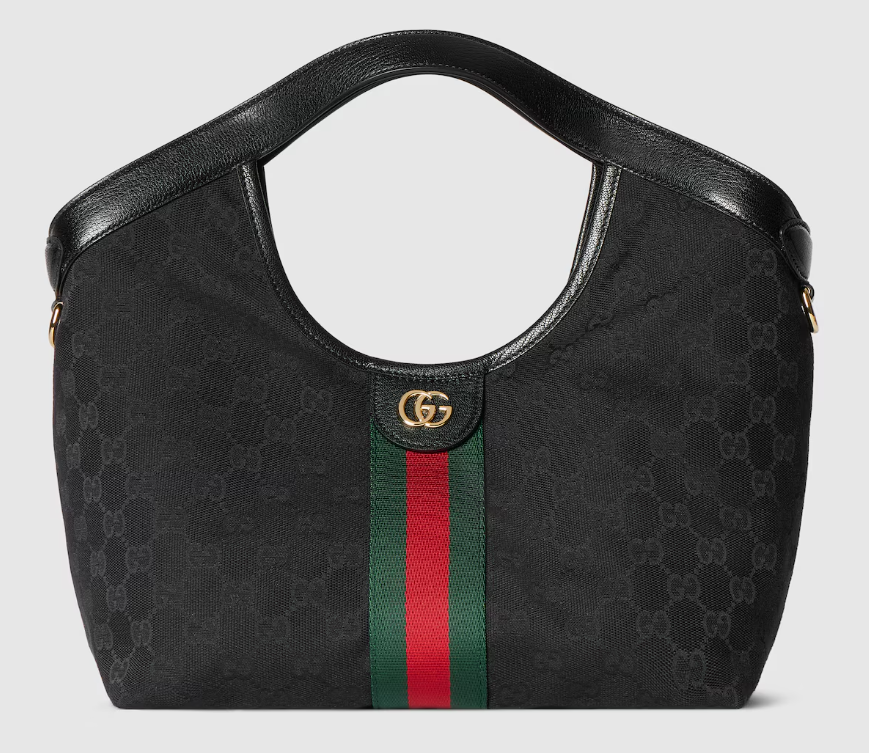 NEW GUCCI Giglio Black GG canvas Small Tote Bag 860845 Japan