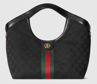NEW GUCCI Giglio Black GG canvas Small Tote Bag 860845 Japan