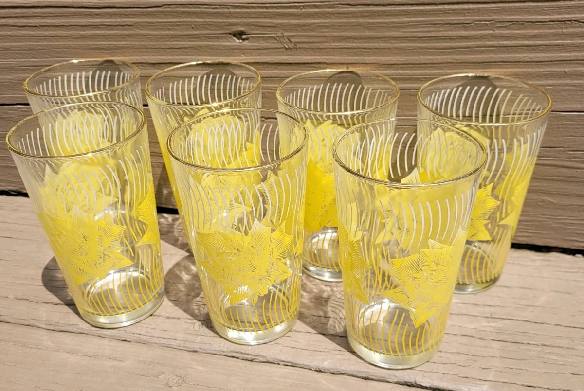 Glass Yellow Glassware & Drinkware for sale | eBay