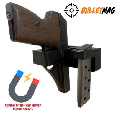 Waffenhalter für Mauser HSc und 2 Magazine - MAGNETISCH