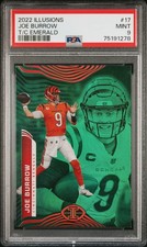 2022 PANINI ILLUSIONS TROPHY COLLECTION EMERALD #17 JOE BURROW PSA 9