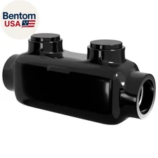 Insulated Wire Connector Inline Black Splice for 250-6 Wire Range Lugs with 5/16