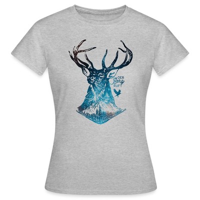 Der Berg Ruft Zeit zum Wandern Hirsch Frauen T-Shirt
