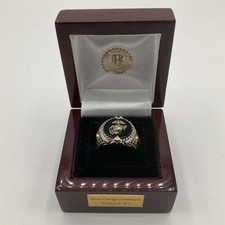 Anello Bradford Exchange BGE Sterling .925 & Onyx Marines "Semper Fi" misura 8,25