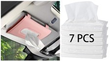 Car Tissue Holder 7 PCS Refill Sun Visor Napkin Box Paper Dispenser Pink