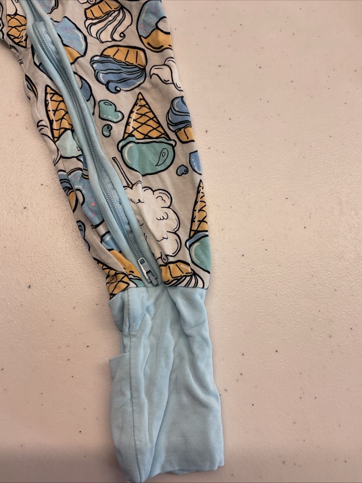 Little Sleepies Bamboo Zippy Pajamas Ice cream doughnuts 18-24  Months blue