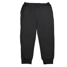 Women s Soma Black Fleece Sweatpants Lounge Pants Joggers Elastic Waist Large