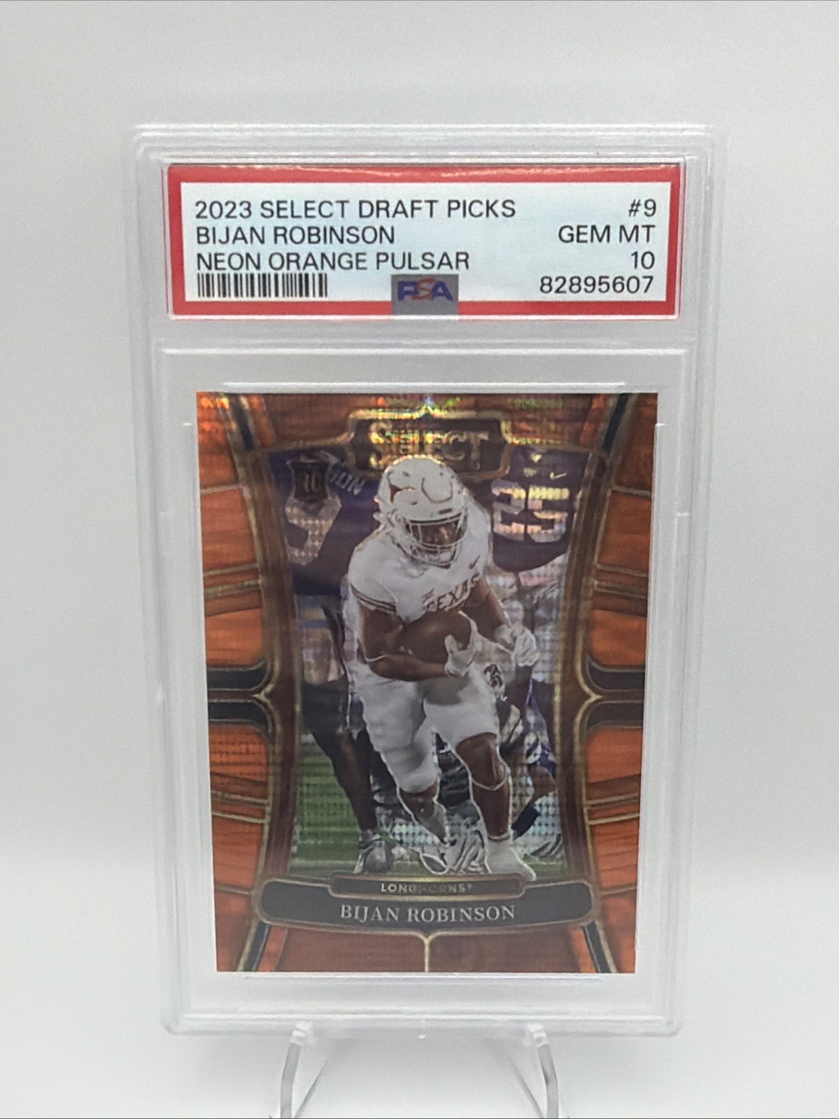 Bijan Robinson Panini Select Draft Picks #9 Neon Orange Pulsar