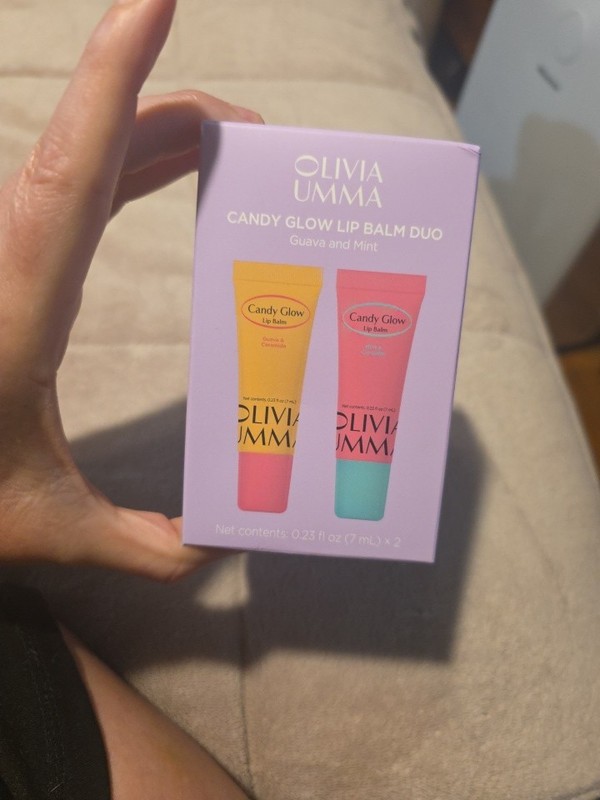 OLIVIA UMMA Candy Glow Lip Balm Duo Guava & Mint 0.23 fl oz (7 mL) x2