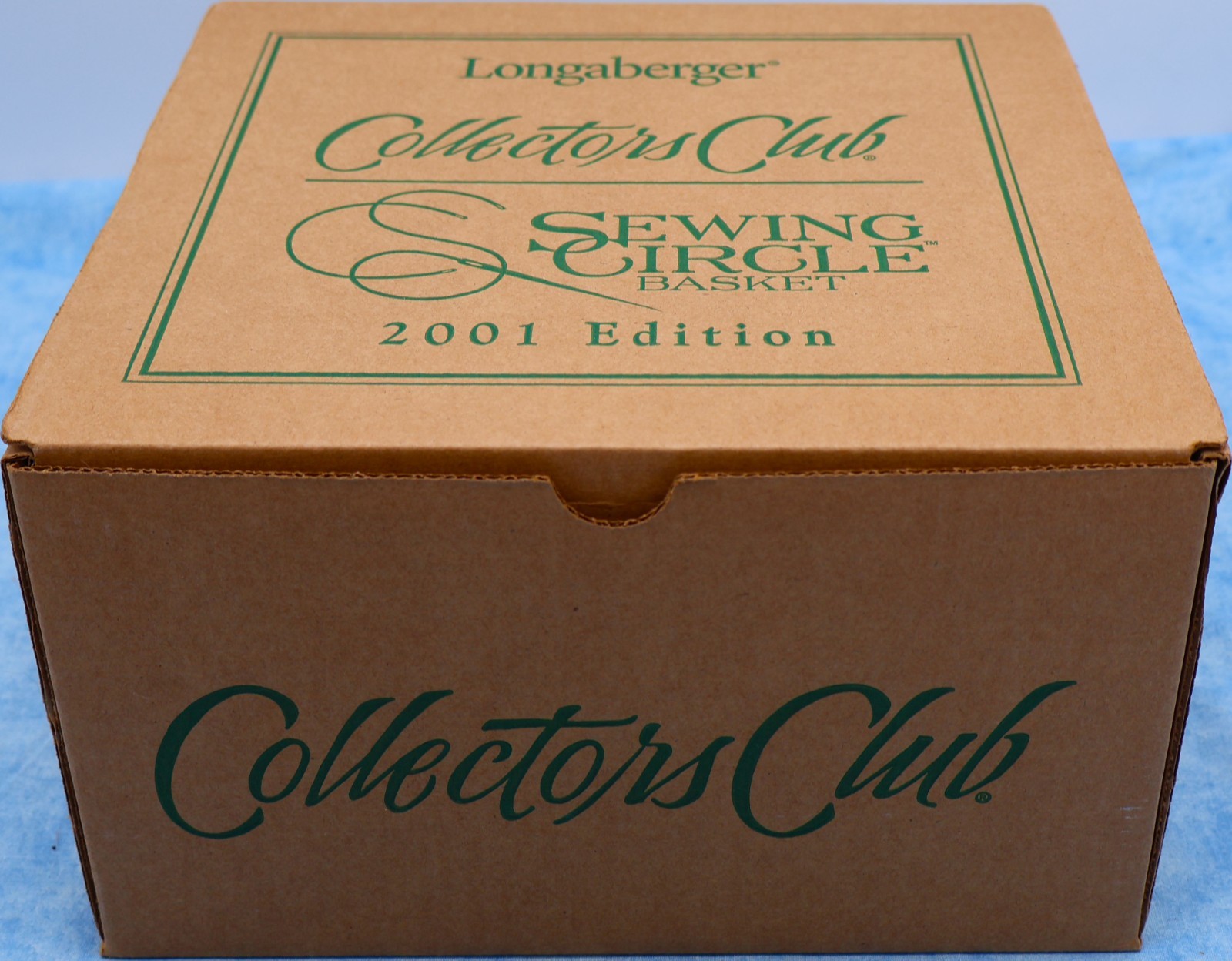 Longaberger 2001 Collectors Club Sewing Circle Basket Liner Protector Box