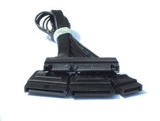 SATA 22 Pin Male to SATA 7 Pin and 2 X 15 Pin SATA Female Connectors - 6 Inch