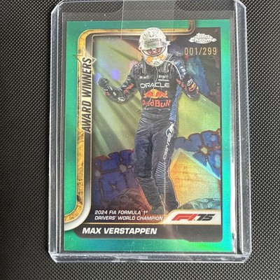 MAX VERSTAPPEN 2025 TOPPS CHROME F1 #148 TEAL REFRACTOR F1 WINNERS 001/299
