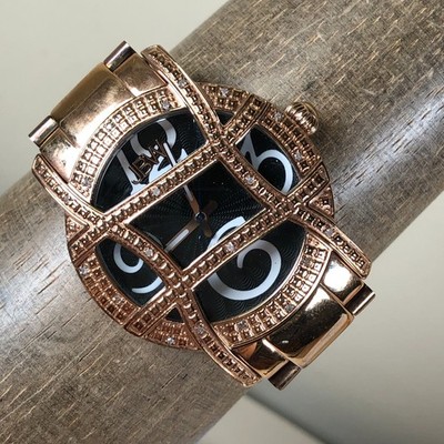 JBW Olympia Women JB-6214 Luxury Pave Gold Tone Quartz Analog 38mm Watch 7 1/4''