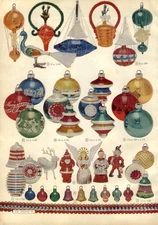 1952 PAPER AD 4 PG COLOR Glass Christmas tree ornaments Germany imported Noma