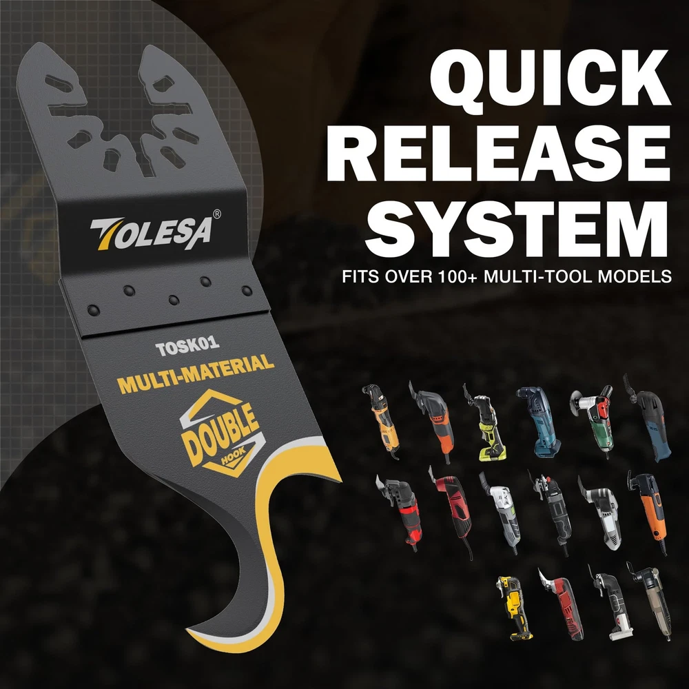 5-Piece Oscillating Multi-Tool Hook Knife & Saw Blade Set for Cutting