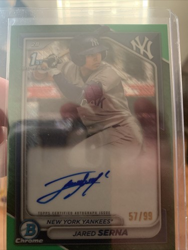 2024 Bowman Chrome Jared Serna 1st Autographed Green Lava 57/99