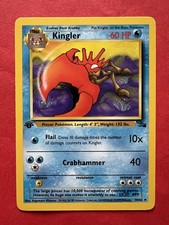 Kingler 38/62 Fossil 1st Edition (1999) Pokemon TCG Card NM / LP