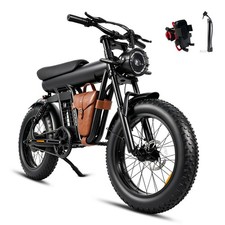 20in Fat Tire Electric Bike 1200W Peak Motor 45Miles for Adult 48V Offroad Ebike