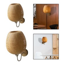Rattan Wall Sconce Light Fixture, Boho Rustic Farmhouse
