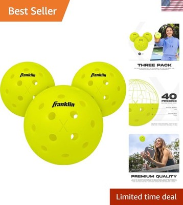 Optic Yellow X-40 Pickleballs - 3 Pack with Precision Design for All Ages