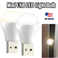 2Pcs Small USB Lamp Mini LED Night Lighting Portable 5V Book Reading Lamp Bulb