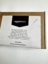 2 PACK Amazon Basics High-Speed HDMI Cable 18 Gbps, 4K/60Hz - 3 Feet, Black