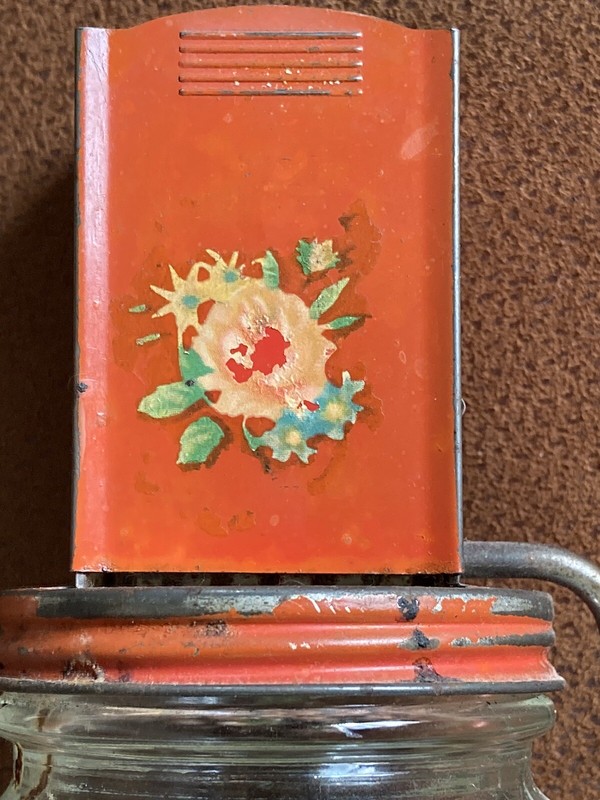 Vintage Red Nut Food Chopper Grinder (Hazel Atlas?) 30s 40s