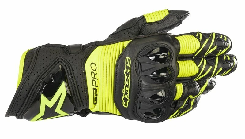 Alpinestars GP PRO R3 Black Hi Viz Fluo Glove Leather Motorcycle