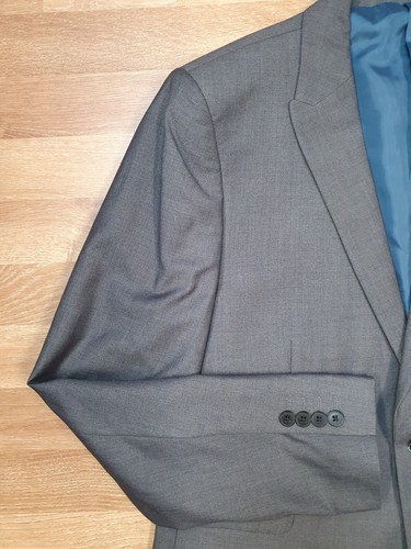 BURTON 2 Piece Suit Mens Jacket Size 42R Trouser 34S W34 L29 Grey Skinny - Picture 2 of 15