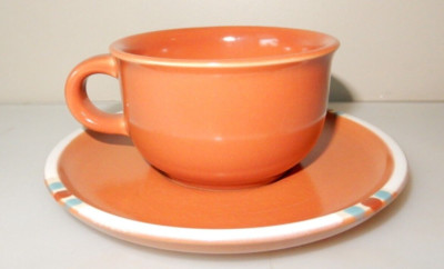 Dansk Mesa Terracotta Flat Cup & Saucer Set NEVER USED (multiple sets available)