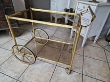 Französischer Mid-Century Regency Servierwagen Messing vintage Barwagen