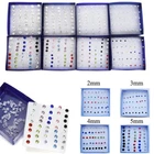 20Pairs Multicolor Round Rhinestone Plastic Hypoallergenic Stud Earrings Jewelry