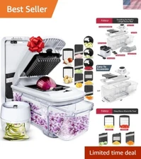 Versatile Food Chopper & Mandoline Slicer Set - Mess-Free Cooking & Easy Cleanup