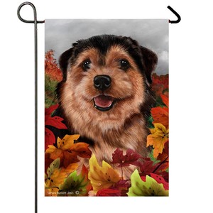 Norfolk Terrier Black Tan Fall Leaves Flag Ebay