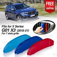 M-sport 7 Slats Kidney Grill Grille 3 Color Cover Clips For Bmw X3 G01 2018-2021