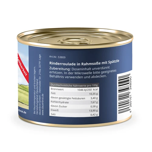 (14,26 EUR/kg) 12x Rinderroulade Rouladen Fertiggericht Notvorsorge | Notvorrat