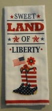 15 X 25 Kitchen towel Sweet Land Of Liberty flag Boot 262607